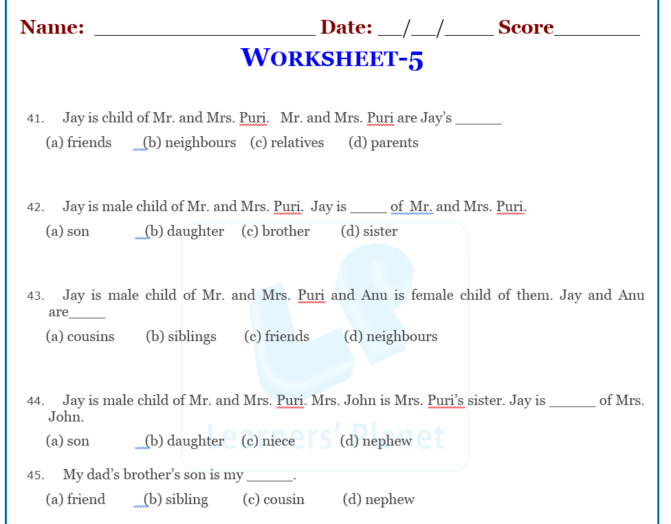English worksheet for kids printable
